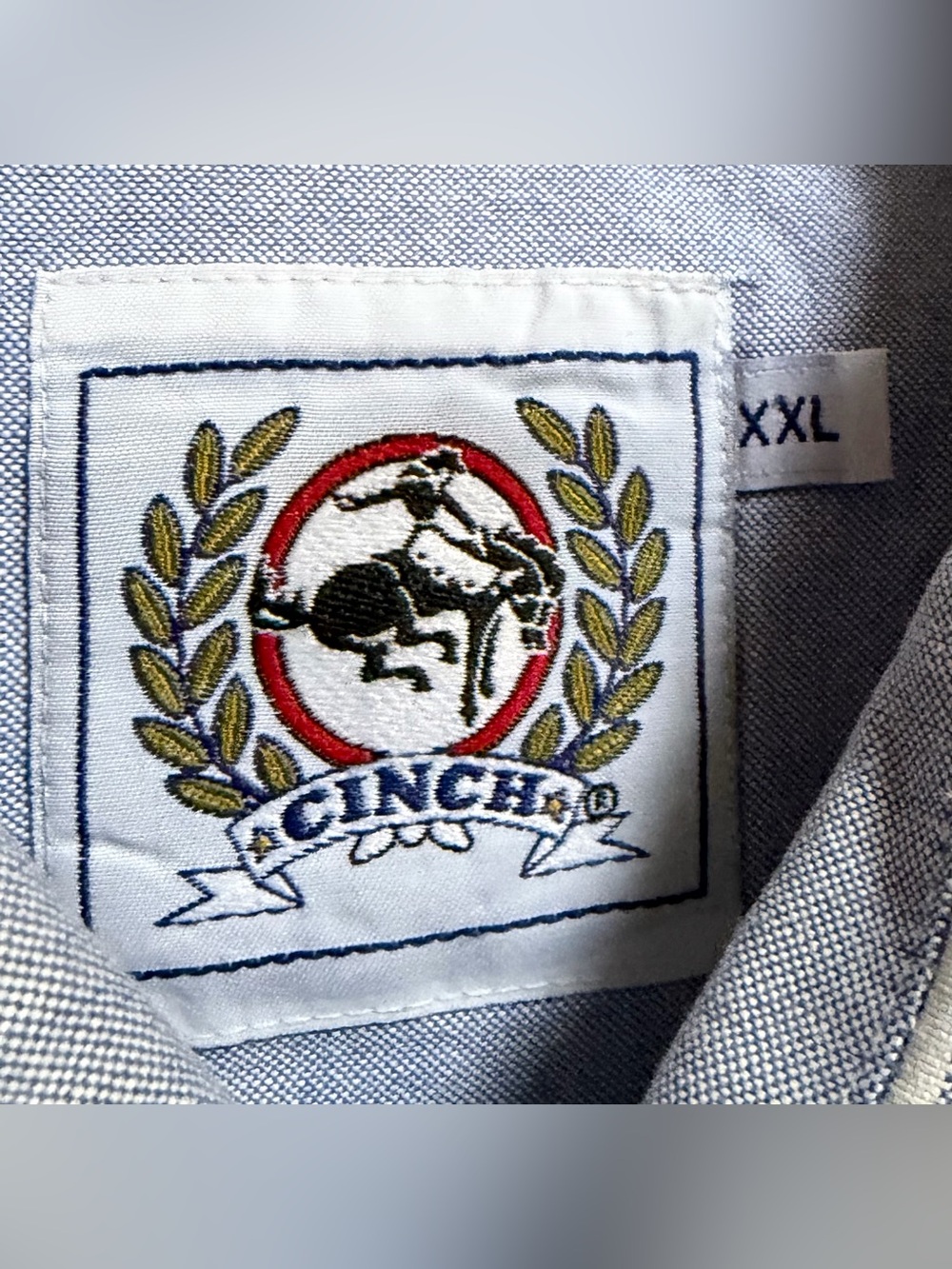 Cinch 100% Cotton Striped Men’s 2XL Long Sleeve Button Down Shirt - Picture 2 of 5
